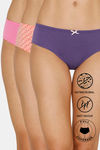 Zivame Anti-Microbial Low Rise Full Coverage Hipster Panty (Pack of 3) - Multicolor — thumbnail 1